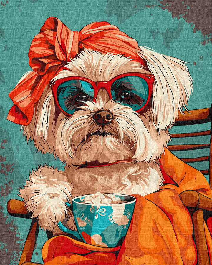 Painting by Numbers kit Stylish shih tzu KHO6610