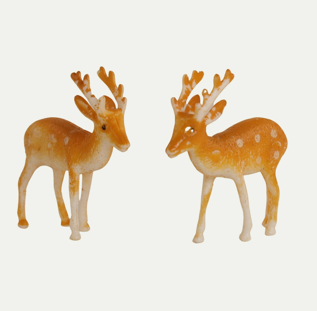 Retro Plastic Reindeer 1.5" - 4pcs