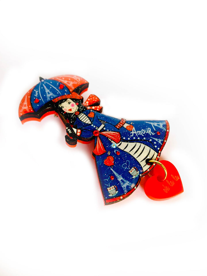 Raining in Paris Brooch by Rosie Rose Parker