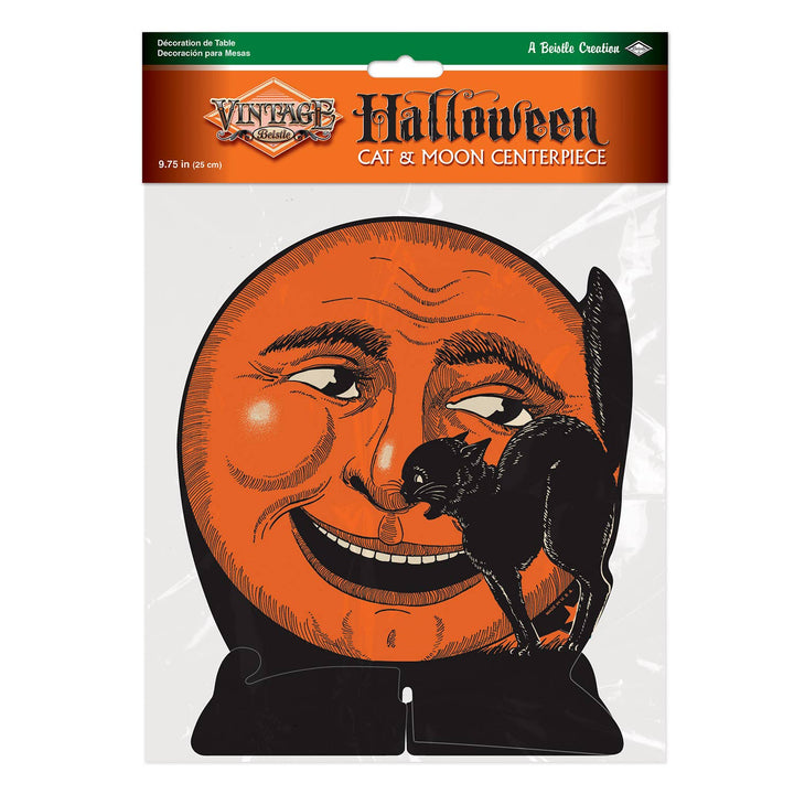 Vintage Halloween Tissue Paper Cat & Moon Centerpiece by Beistle