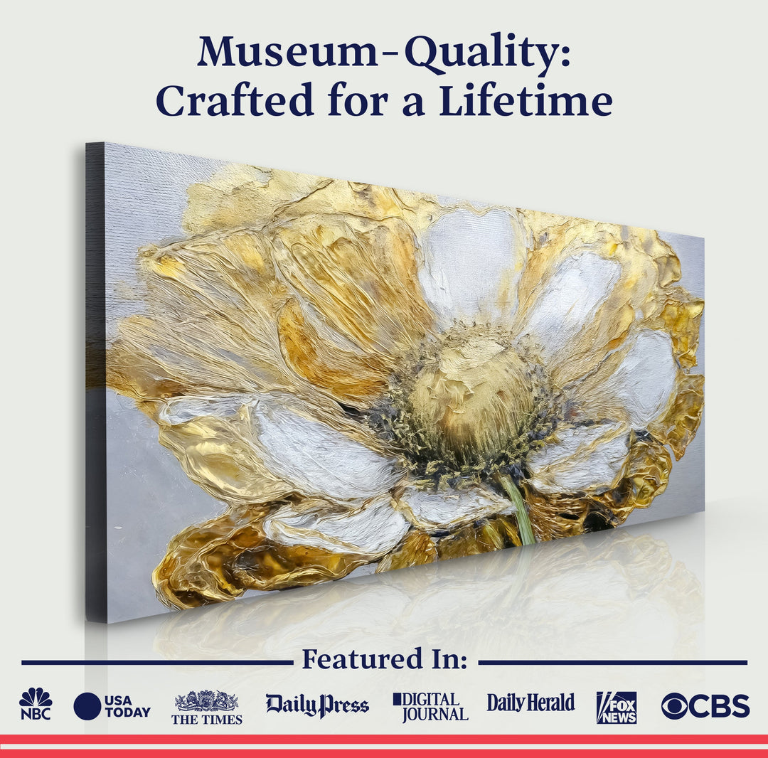 Golden Dandelion Minimalist Abstract Wall Art IX