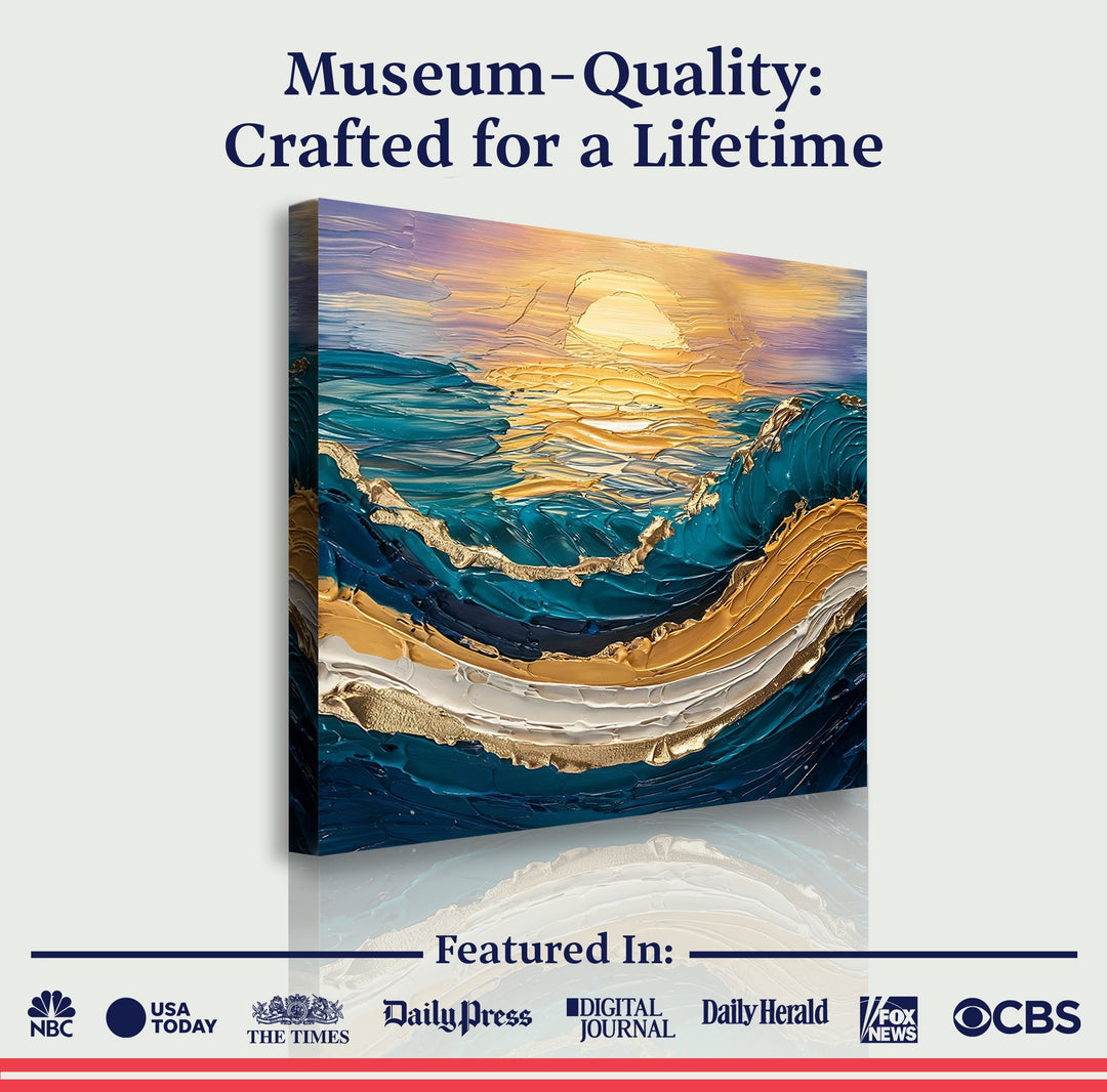 Golden Hour Impasto Wall Art