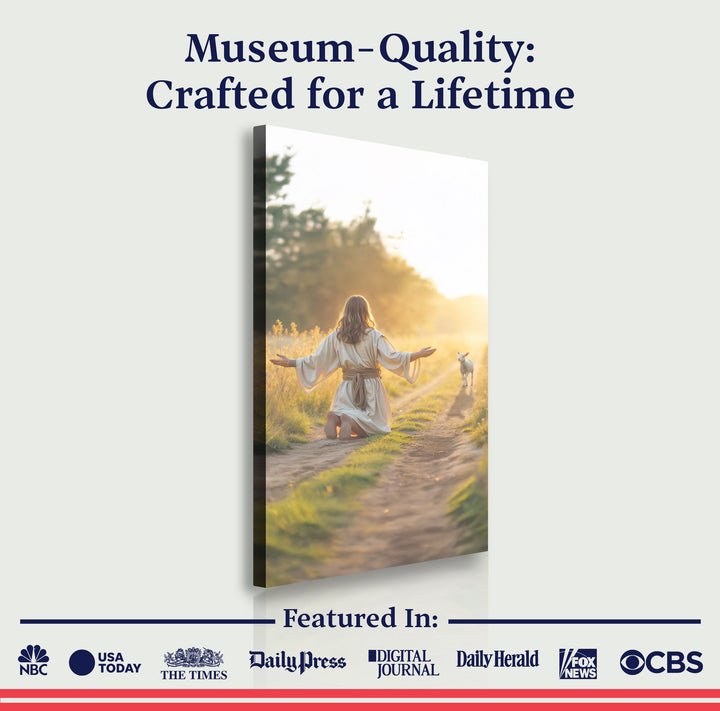 Jesus Protects The Lamb From Wolves Faith Wall Art XI