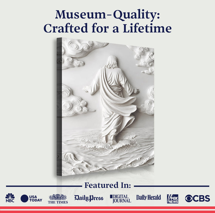 3D Minimalist Jesus Walking on Water Wall Art