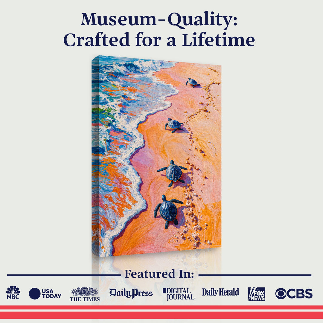 Turtles' Journey To The Sea Wall Art