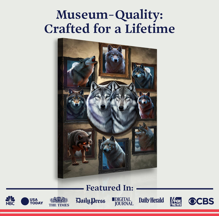 3D Wolf Collage Wall Art