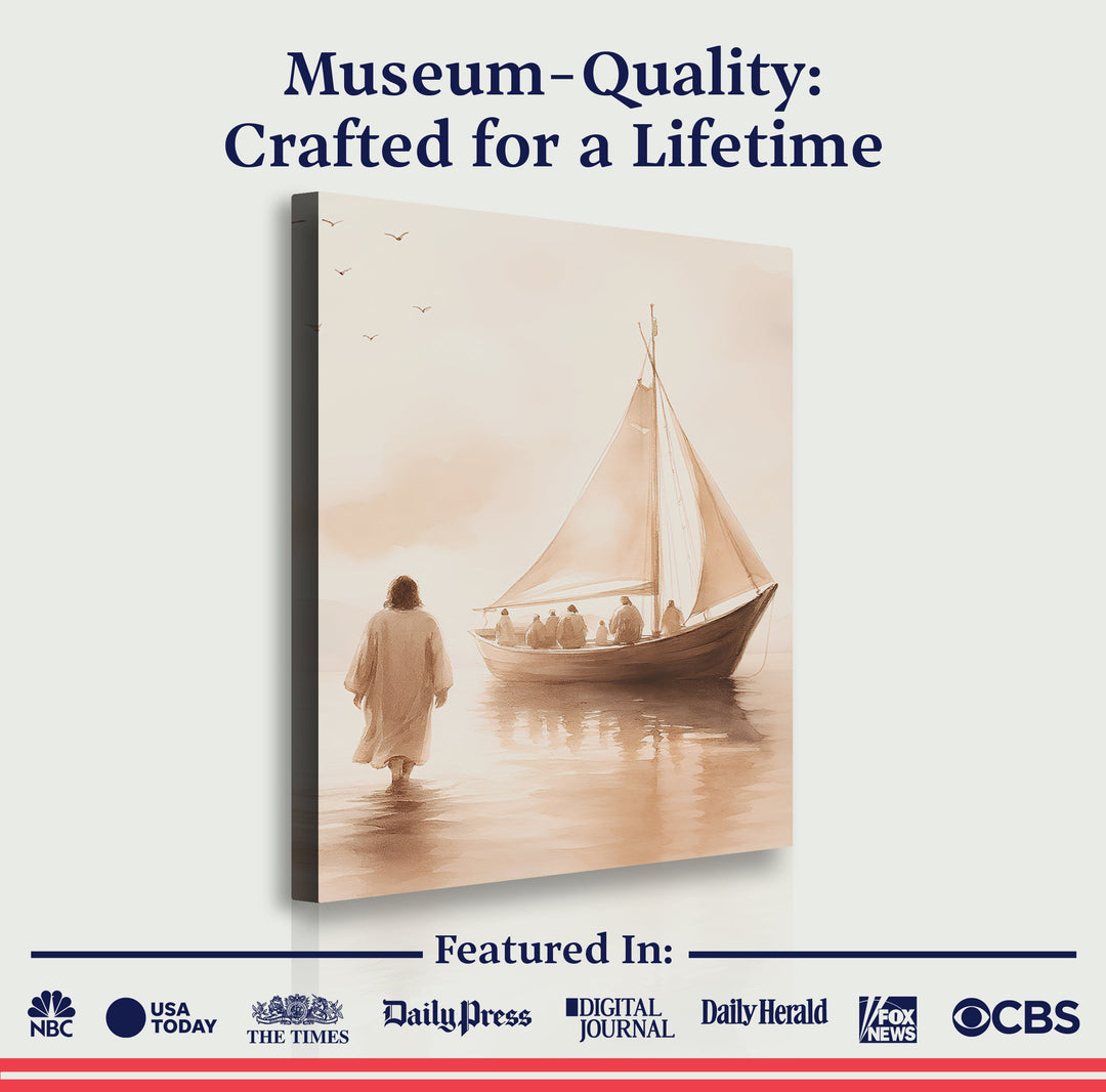 Jesus Christ Walking On Water Faith Wall Art VIII