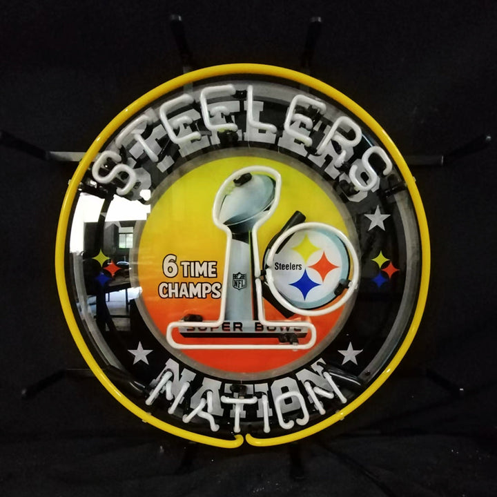Pittsburgh Steelers Nation 6 Times Champion Neon Signs