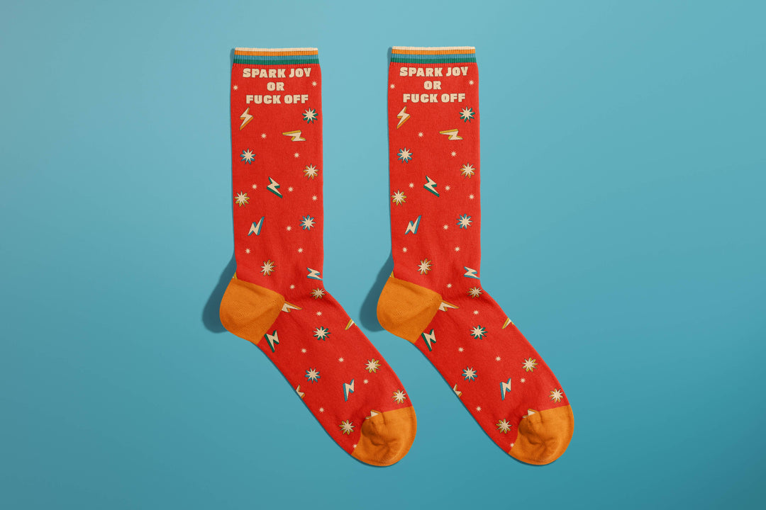 Spark Joy Or Fuck Off Socks