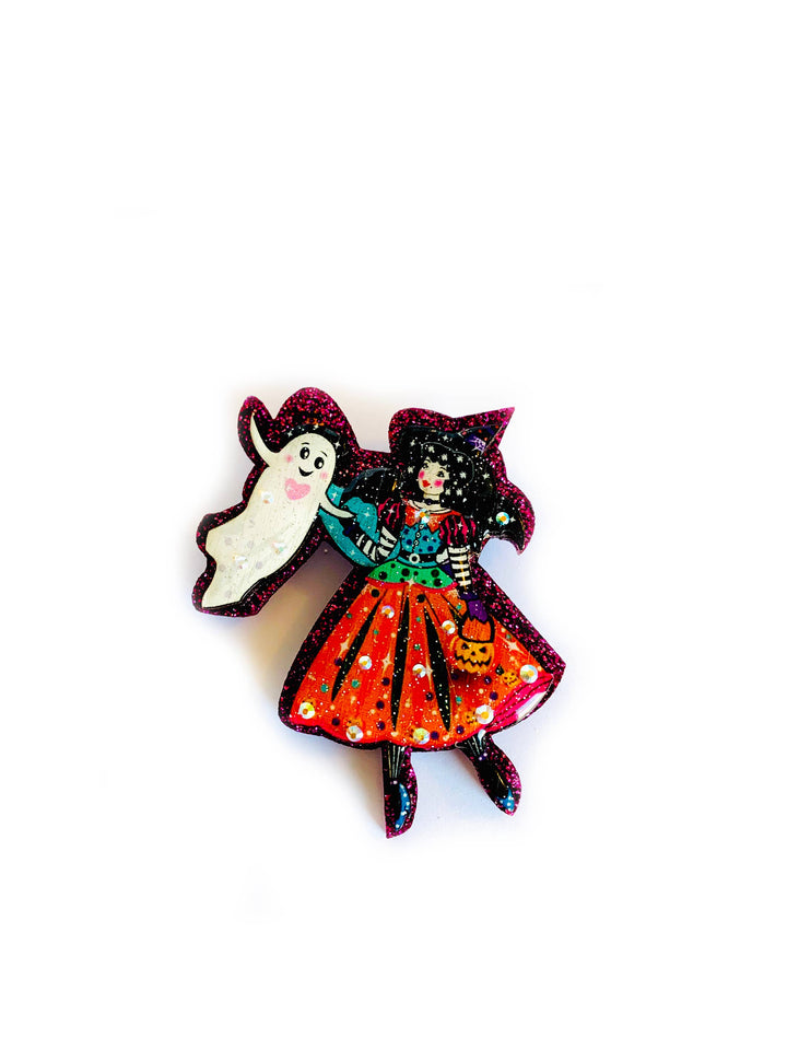 Meggie & the Friendly Ghost Brooch by Rosie Rose Parker