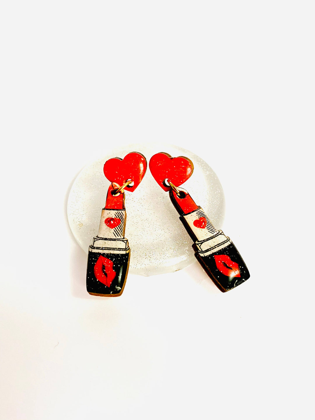 Valentine Lipstick Earrings by Rosie Rose Parker