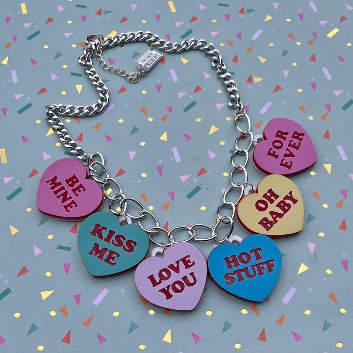 Valentine's Conversation Heart Charm Necklace