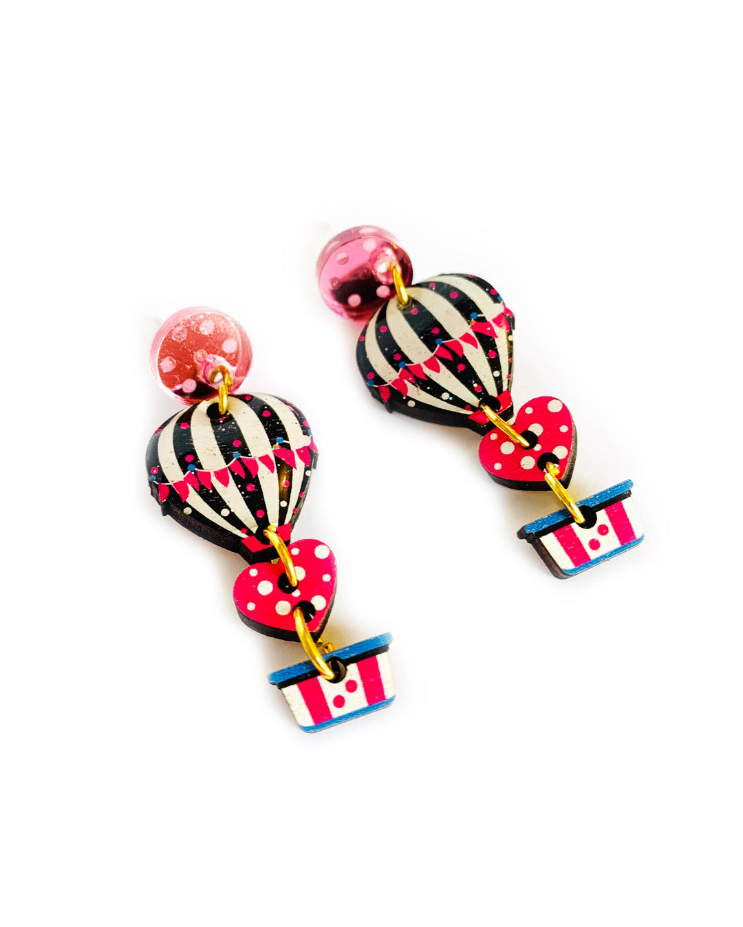 Heart Air Balloon Earrings by Rosie Rose Parker