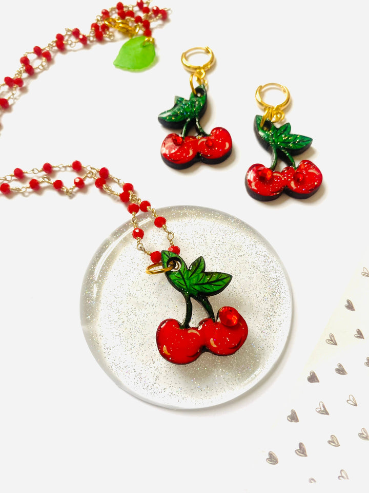 Retro Cherry Earrings by Rosie Rose Parker