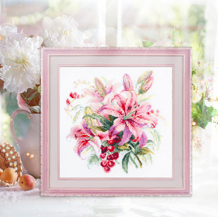Pink Lilies 70-06 Counted Cross-Stitch Kit