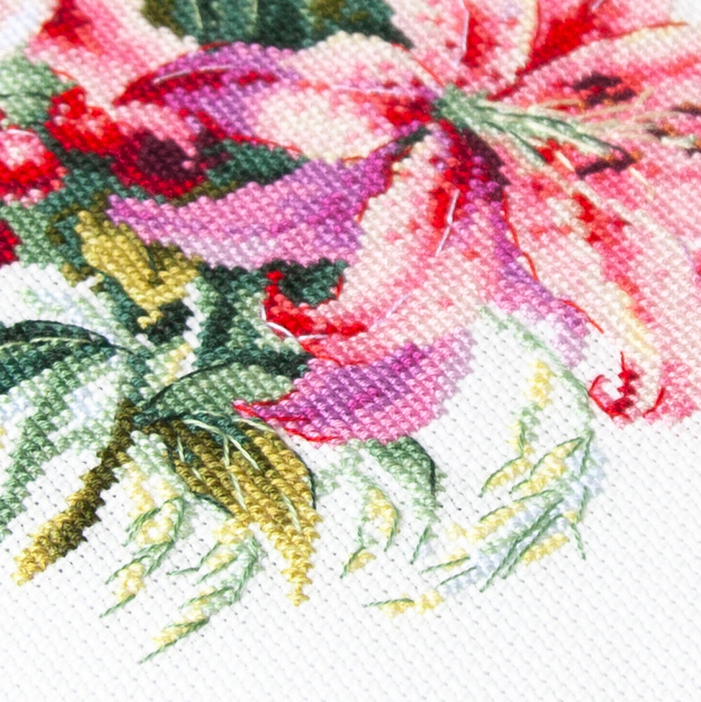Pink Lilies 70-06 Counted Cross-Stitch Kit