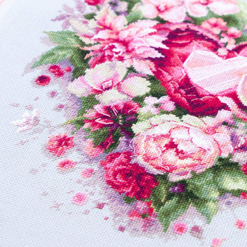 Blooming Heart Counted Cross Stitch Kit by Magic Needle 70-15
