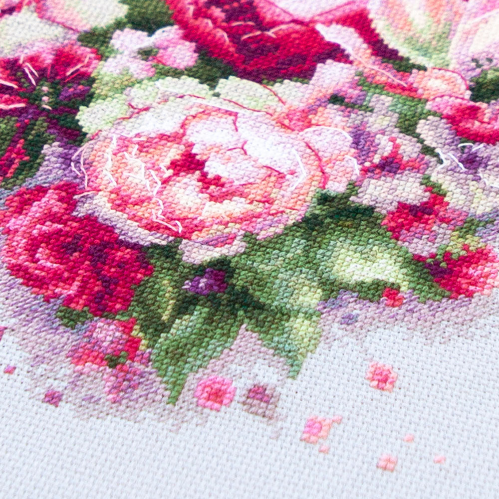 Blooming Heart Counted Cross Stitch Kit by Magic Needle 70-15