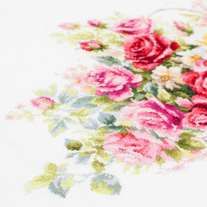 Basket with Roses Counted Cross Stitch Kit by Magic Needle 70-19