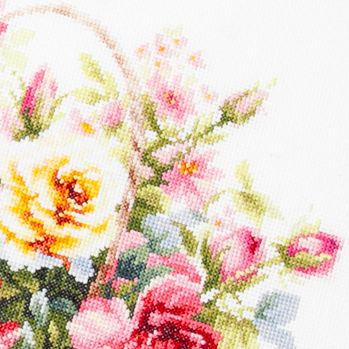 Basket with Roses Counted Cross Stitch Kit by Magic Needle 70-19