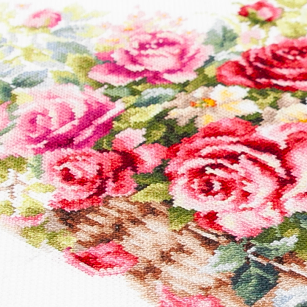 Basket with Roses Counted Cross Stitch Kit by Magic Needle 70-19