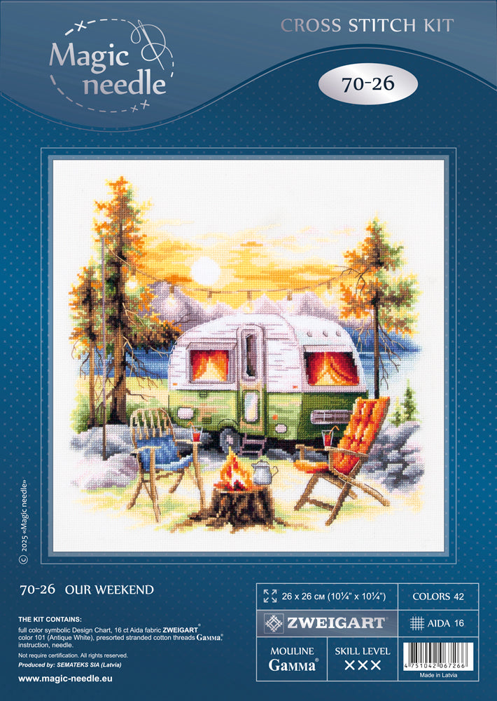 Our Weekend Counted Cross Stitch Kit by Magic Needle 70-26