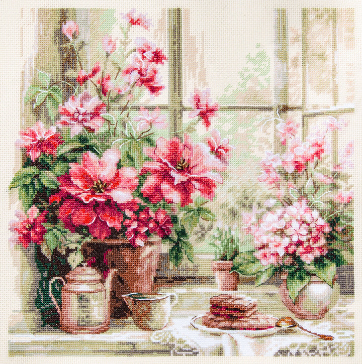 Morning in Rosy Tones Counted Cross Stitch Kit by Magic Needle 70-34