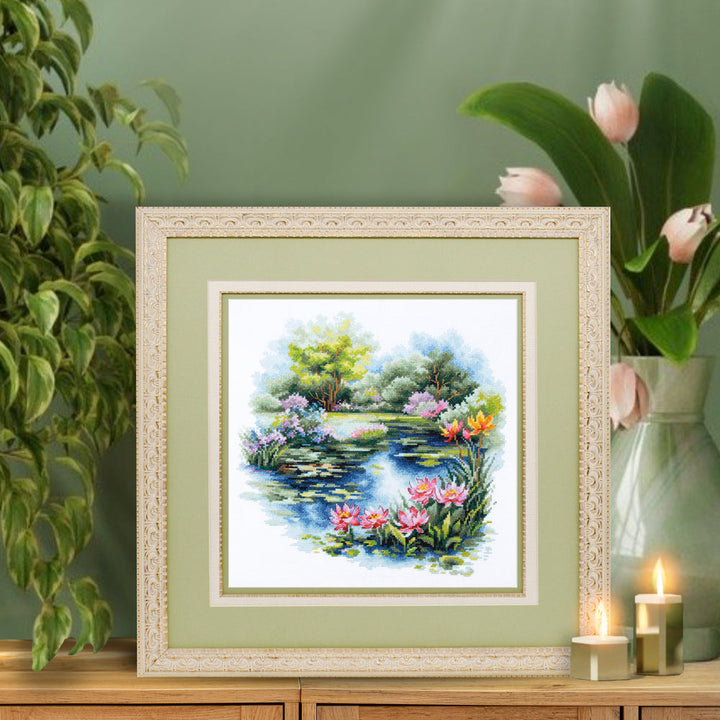 The Water Lily Pond Counted Cross Stitch Kit by Magic Needle 70-38
