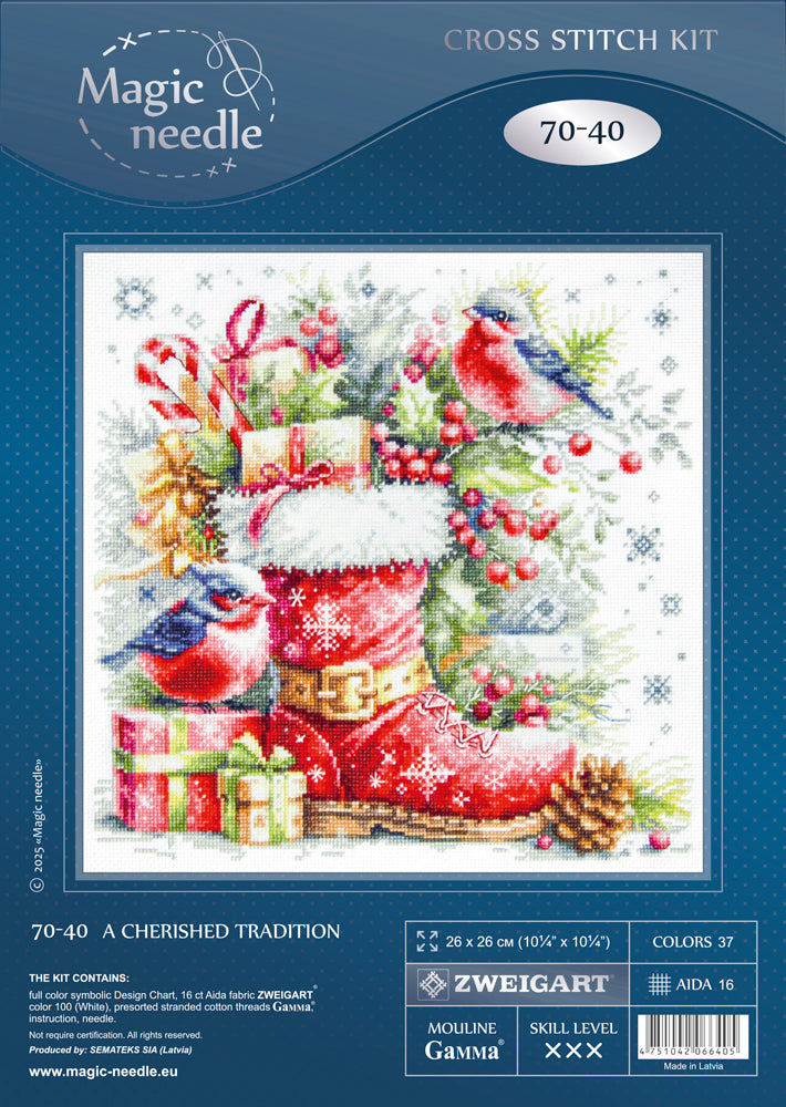 A Cherished Tradition Counted Cross Stitch Kit by Magic Needle 70-40
