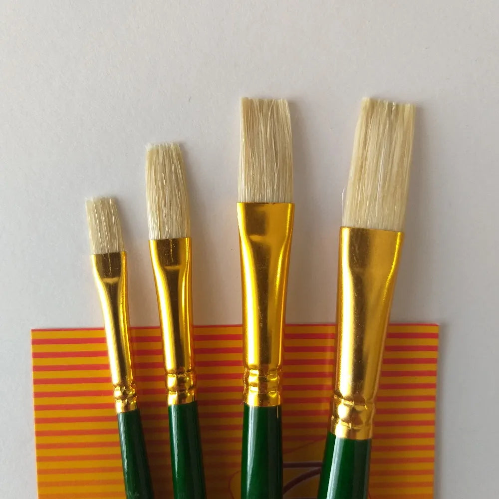 Kolos Set of paint brushes 7066. Bristle Flat. 4pc.