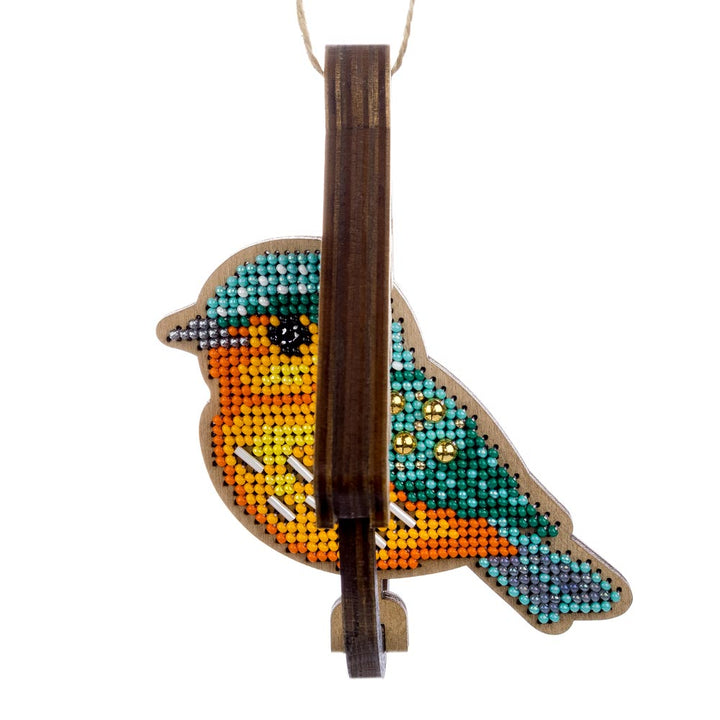 Wooden Bead Embroidery Kit ‚Äì ‚ÄúBird In Birdhouse‚Äù FLK-580