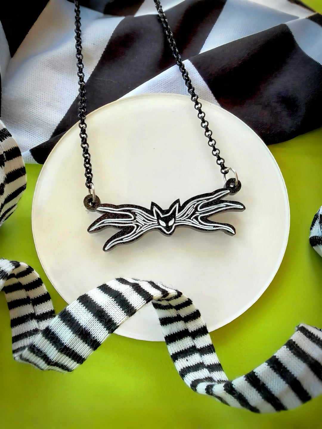 Jack's Bow Tie Necklace - Skeleton Man Halloween Statement Jewelry