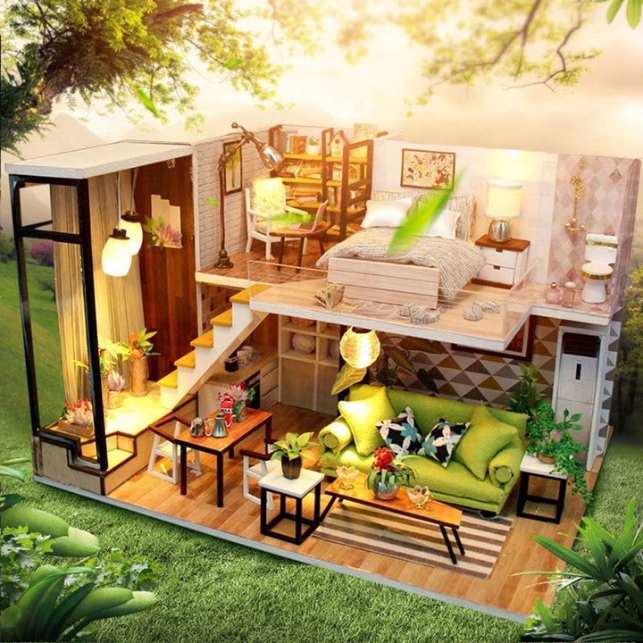 Miniature Wizardi Roombox Kit - New York Flat Dollhouse Kit