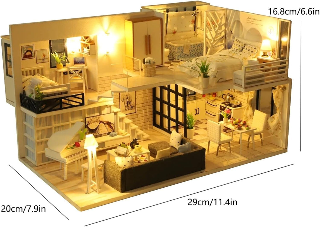 Miniature Wizardi Roombox Kit - Stylish Flat Dollhouse Kit