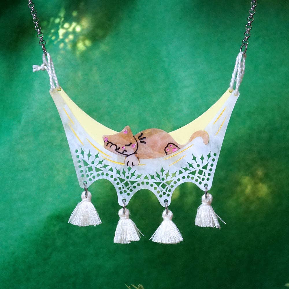 Chill Cat Hammock Necklace