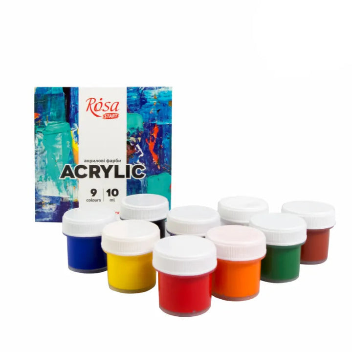 Rosa Start Color Acrylic Paint Set 9 colors (0.34 oz each)