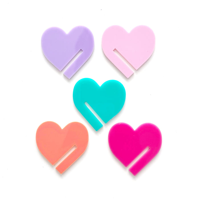 Heart Acrylic Drink Markers for Valentine's Day