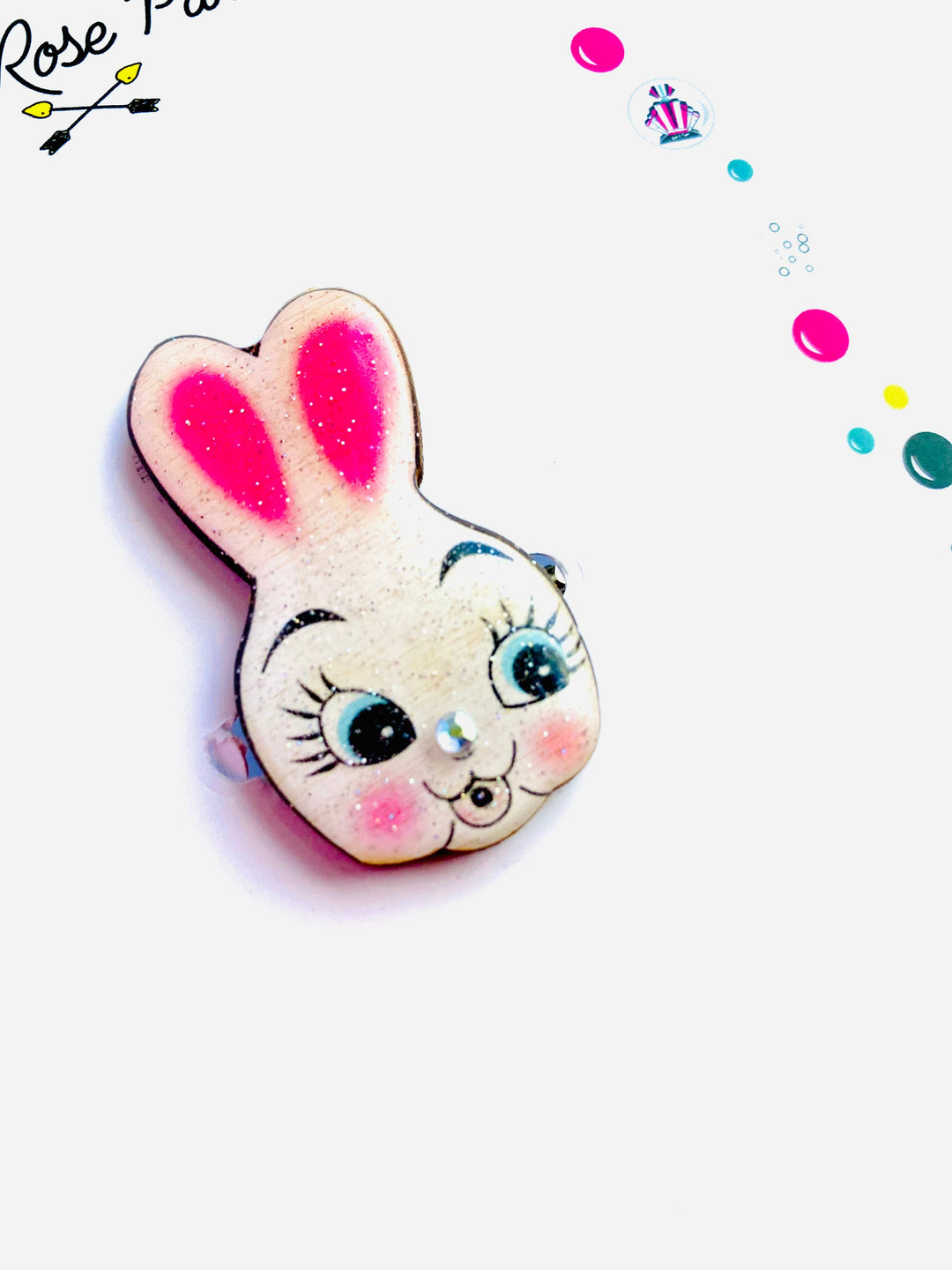 Dainty Easter Rabbit Pin/ Brooch by Rosie Rose Parker