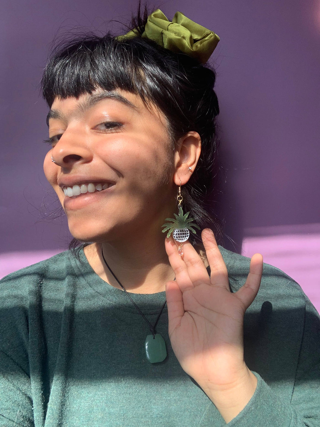 Disco Ball Planter Acrylic Earrings