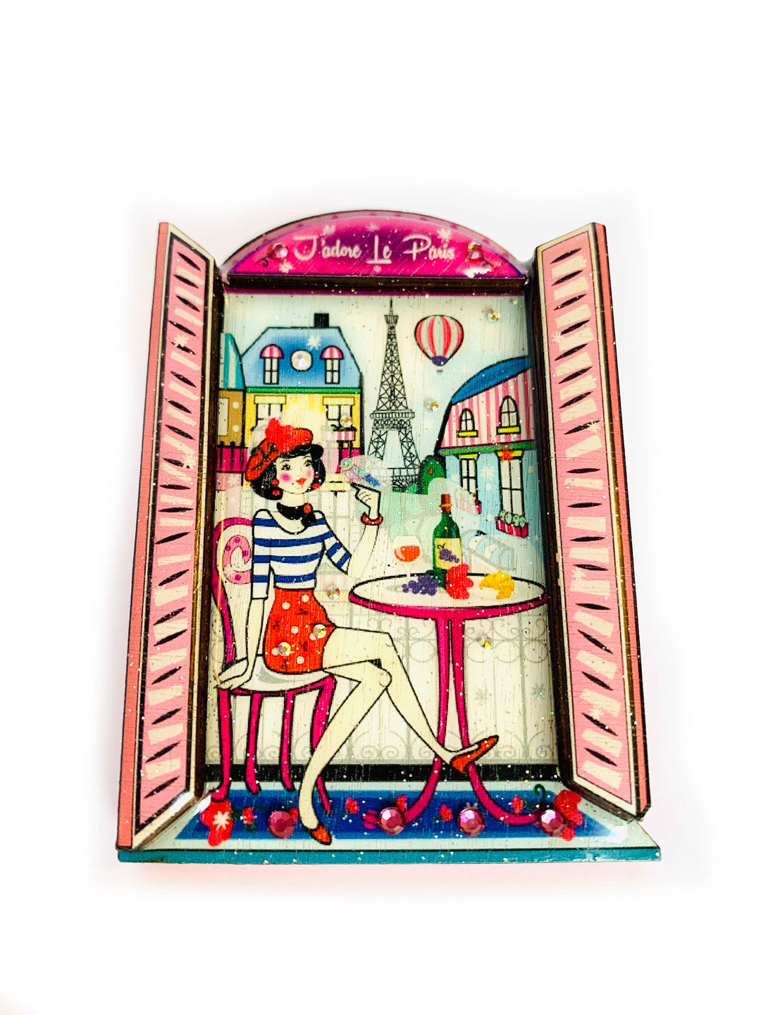 Oh la la Paris Scene Brooch by Rosie Rose Parker