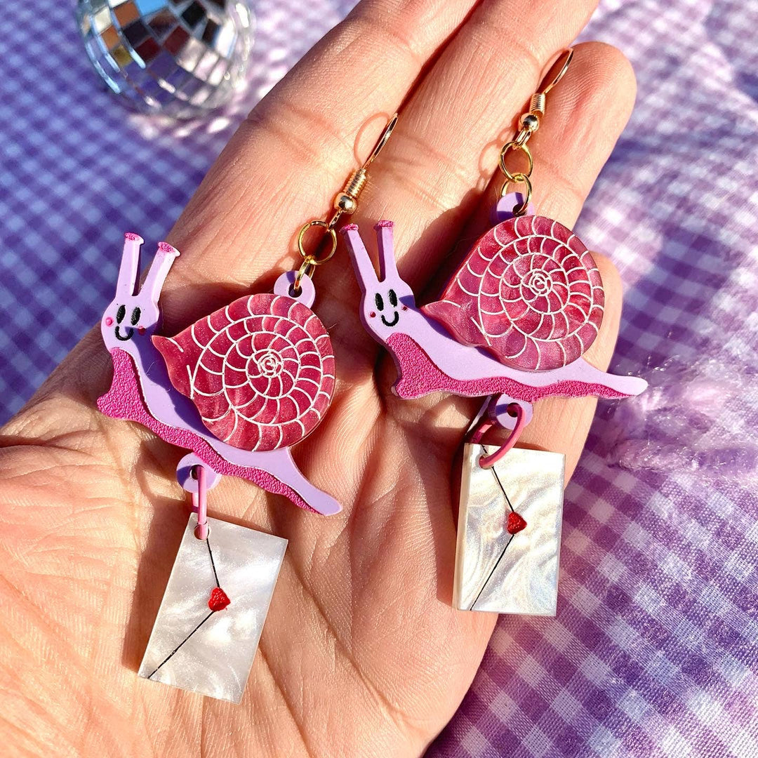 Snail Mail Acrylic Statement Earrings