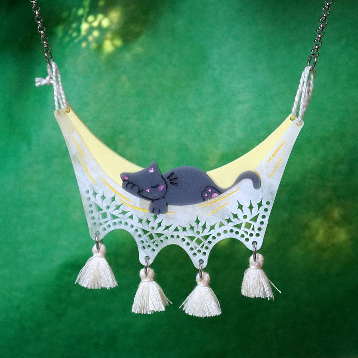 Chill Cat Hammock Necklace