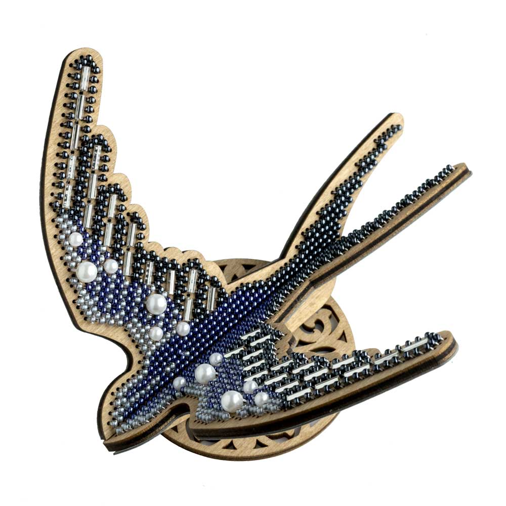 Wooden Bead Embroidery Kit ‚Äì ‚ÄúSwallow‚Äù FLK-583