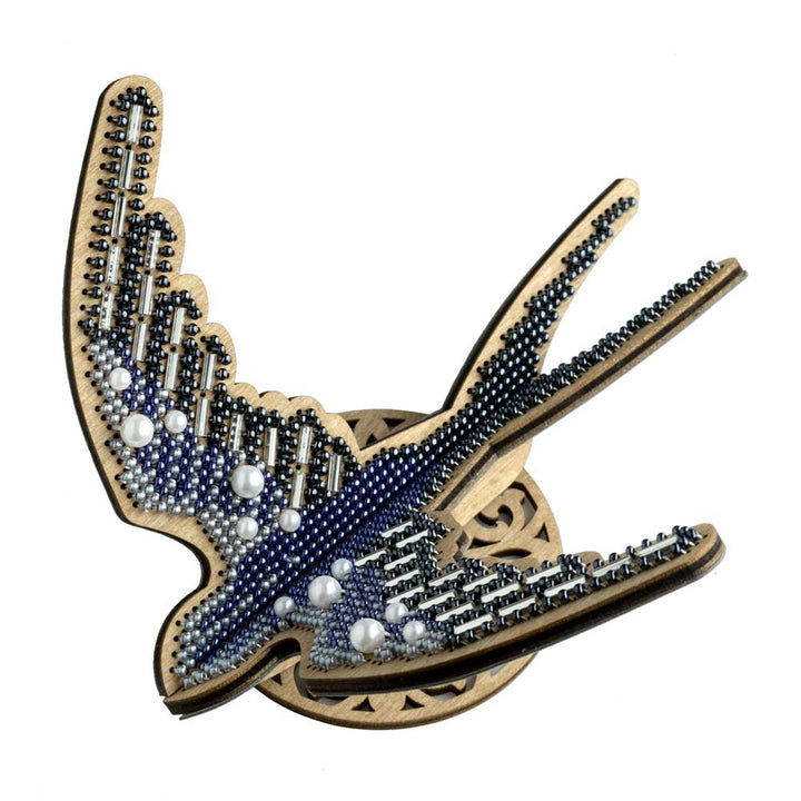 Wooden Bead Embroidery Kit ‚Äì ‚ÄúSwallow‚Äù FLK-583