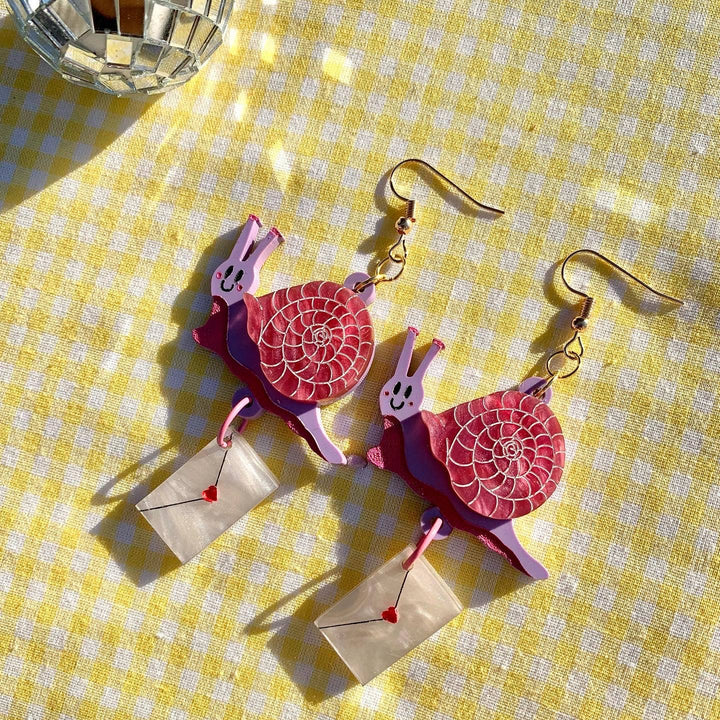 Snail Mail Acrylic Statement Earrings