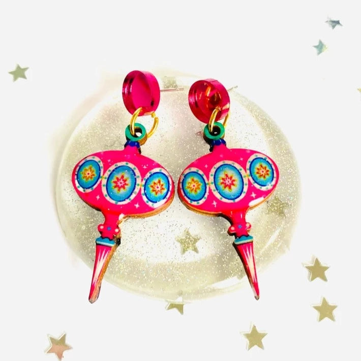 Retro Bauble Dangle Earrings by Rosie Rose Parker