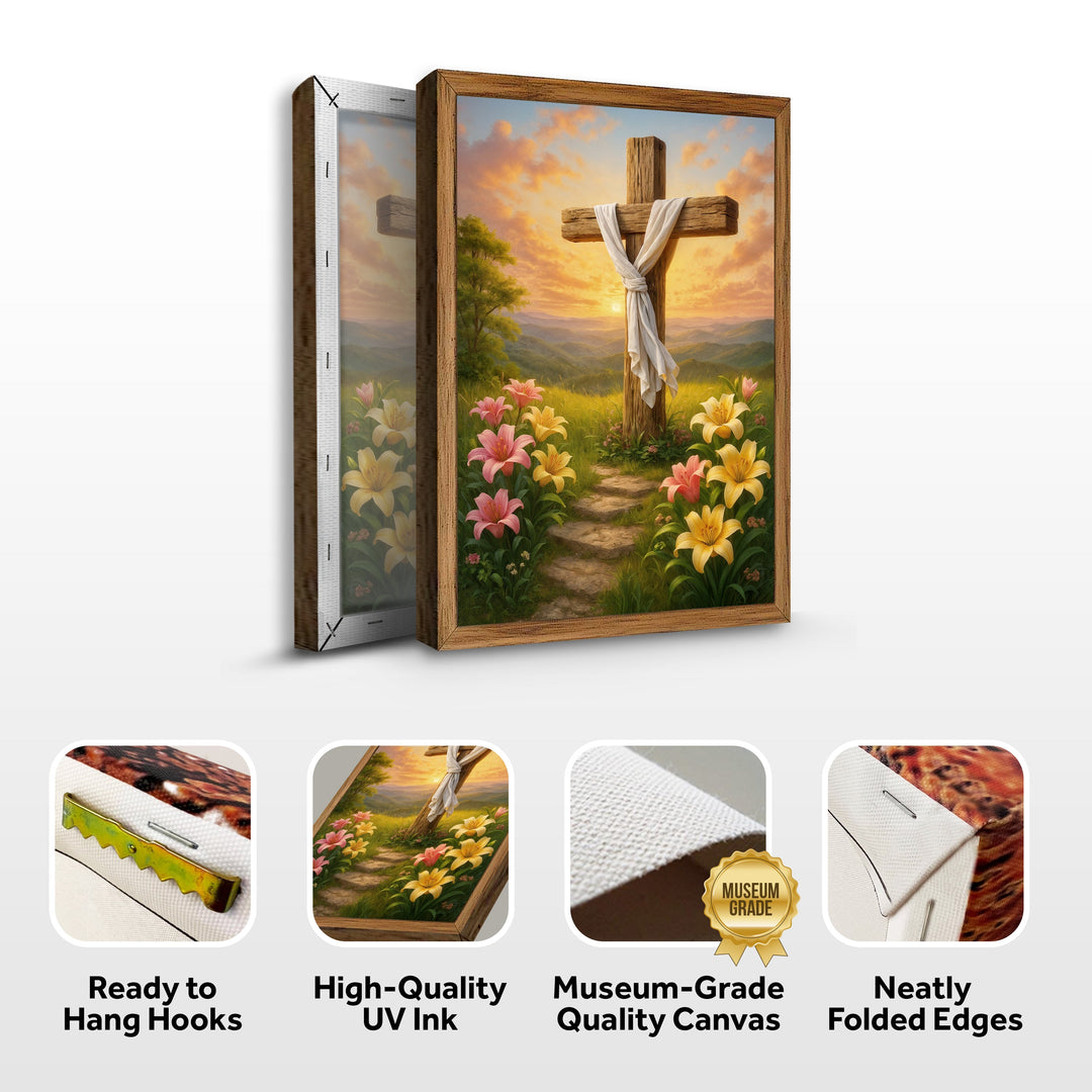 Cross and Flowers Faith Wall Art II