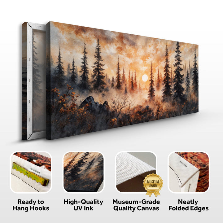 Rustic Forest Sunset Wall Art
