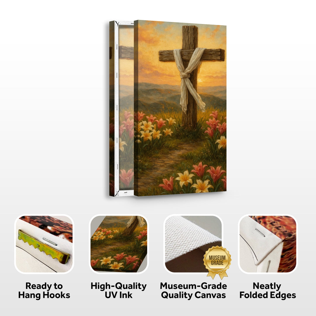 Cross and Flowers Faith Wall Art III