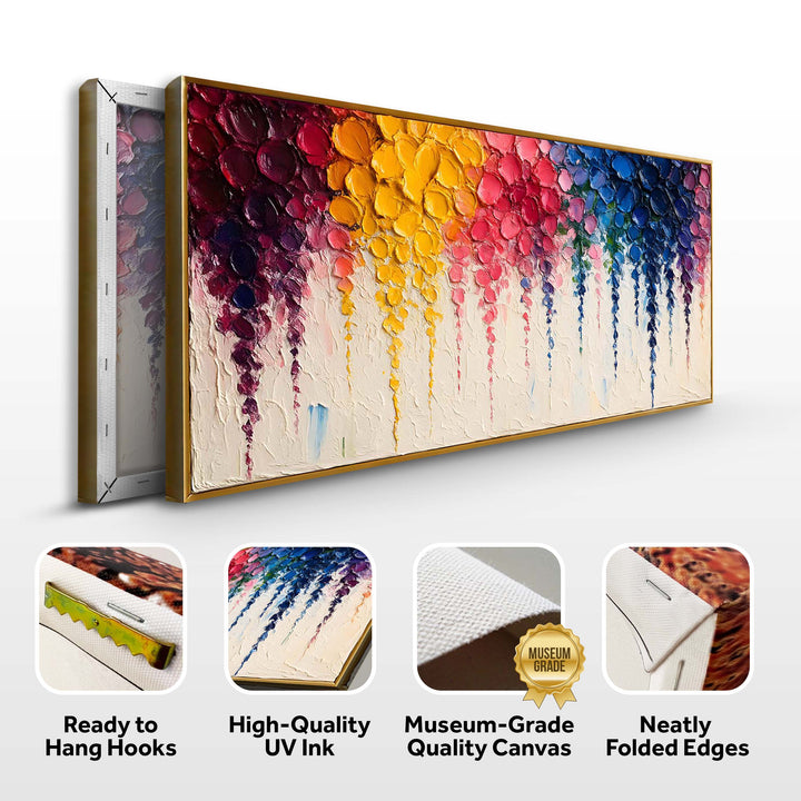Rainbow Cascade Impasto Wall Art